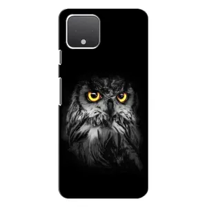 Чехлы с принтом СОВЫ для Google Pixel 4 (Сова на чёрном)