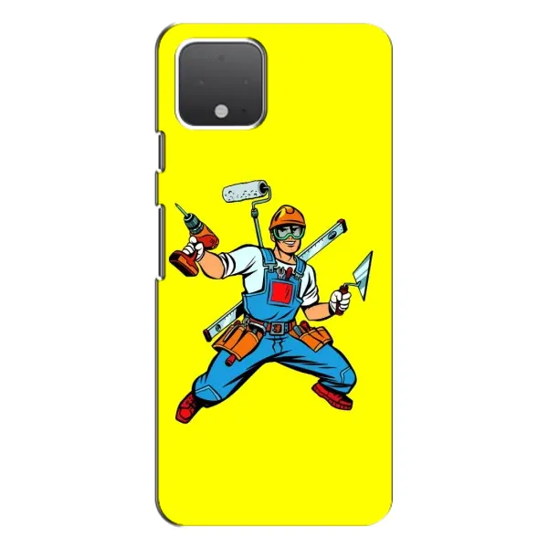 Чехол с рисунком «Строитель» для Google Pixel 4