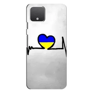 Силиконовый Чехол на Google Pixel 4 (Я-Украина) (Украинская кардиограмма)