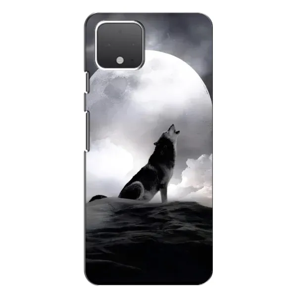 Чехол с рисунком «Волк и луна» для Google Pixel 4