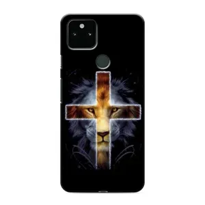 Чехлы для Гугл Пиксель 4а (5G) (Крест Иисуса) (Иисус Лев)