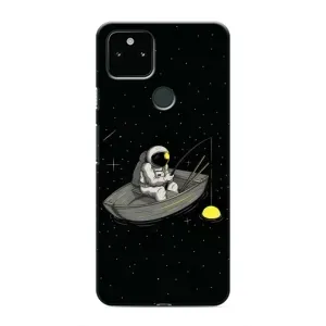 Силиконовый Чехол с принтом "Космонавты" на Google Pixel 4a 5G (Космонавт на рыбалке)
