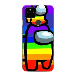 Чохол "Амонг Ас" для Гугл Піксель 4а (5G) (Райдужний)