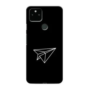 Чехол с картинками на черном фоне для Google Pixel 4a 5G (Самолетик)