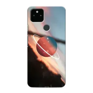 Чехол (ТПУ) с планетами на Google Pixel 4a 5G (Сатурн)
