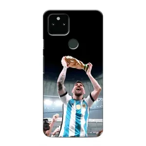 Чехлы Лео Месси Аргентина для Google Pixel 4a 5G (Счастливый Месси)