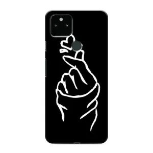 Чехлы (Знак сердечка) на Google Pixel 4a 5G (Сердце на черном)