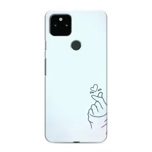 Чехлы (Знак сердечка) на Google Pixel 4a 5G (Сердце на голубом)