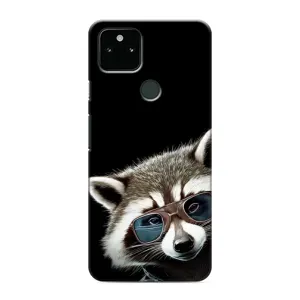 Силиконовый Чехол с Енотами на Google Pixel 4a 5G (Стильный Енот)
