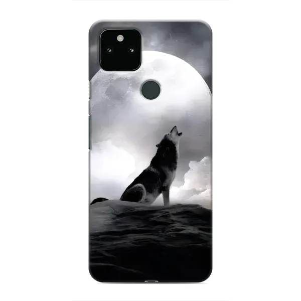 Чехол с рисунком «Волк и луна» для Google Pixel 4a 5G Чехол с рисунком «Волк и луна» для Google Pixel 4a 5G