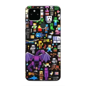 Чехол майнкрафт для Google Pixel 4a 5G (Все персонажи)