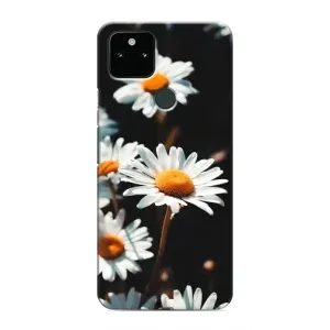 Чехол с ромашками на Google Pixel 5 (Белые ромашки)