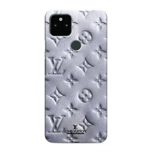Текстурный Чехол Louis Vuitton для Гугл Пиксель 5 (Белый ЛВ)
