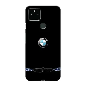 Силиконовый бампер с картинкой машины на Google Pixel 5 (Черный BMW)