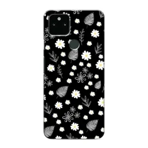 Чехлы с тематикой "ЦВЕТЫ" на Google Pixel 5 (цветение на чорном)