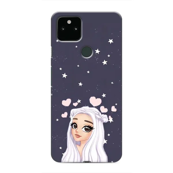 Чехол с рисунком «Девушка и сердечки» для Google Pixel 5