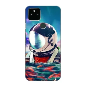 Силіконовый Чохол з принтом "Космонавти" на Google Pixel 5 (Космонавт у воді)