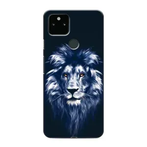 Чохол з картинкою на Google Pixel 5 (Лев – синій)
