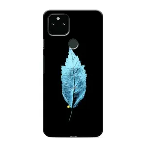 Чохол з картинками на чорному фоні для Google Pixel 5 (Листя)
