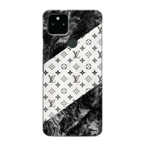 Чехол Стиль Louis Vuitton на Google Pixel 5 (LV на белом)