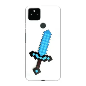 Чехлы для Google Pixel 5 (Персонажи Майн Крафт) (Меч)