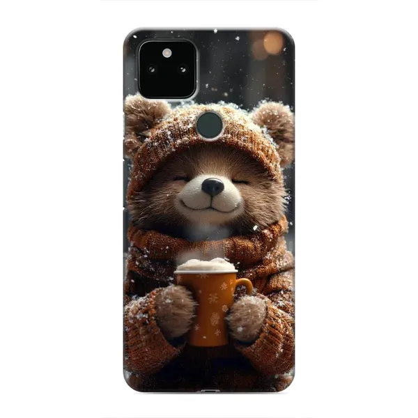 Чохол з малюнком «Ведмедик з кавою» для Google Pixel 5 Чохол з малюнком «Ведмедик з кавою» для Google Pixel 5