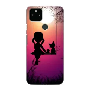 Девчачий Чехол для Google Pixel 5 (На качели)