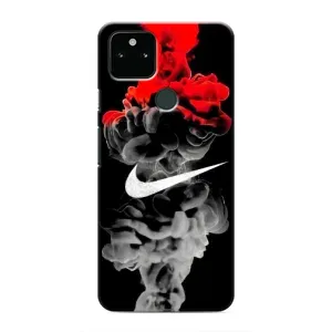 Силиконовый Чехол на Google Pixel 5 с картинкой Nike (Nike дым)