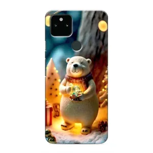Чехлы на Новый Год Google Pixel 5 (Новогодний ведмеженок)