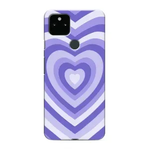 Чехлы с тематикой "Маленькие Сердечки" на Google Pixel 5 (Сердце фиолет)