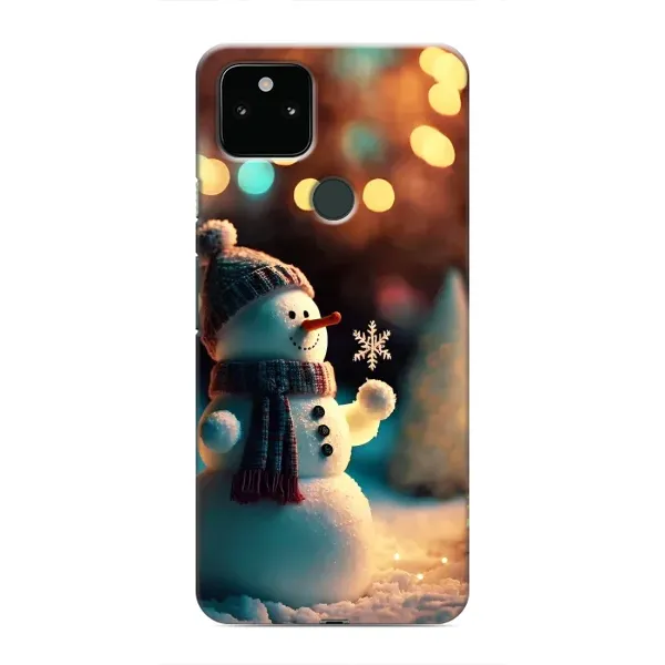 Чехол с рисунком «Снеговик праздничный» для Google Pixel 5