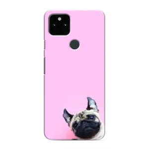 Бампер для Google Pixel 5 з картинкою "Песики" (Собака на рожевому)