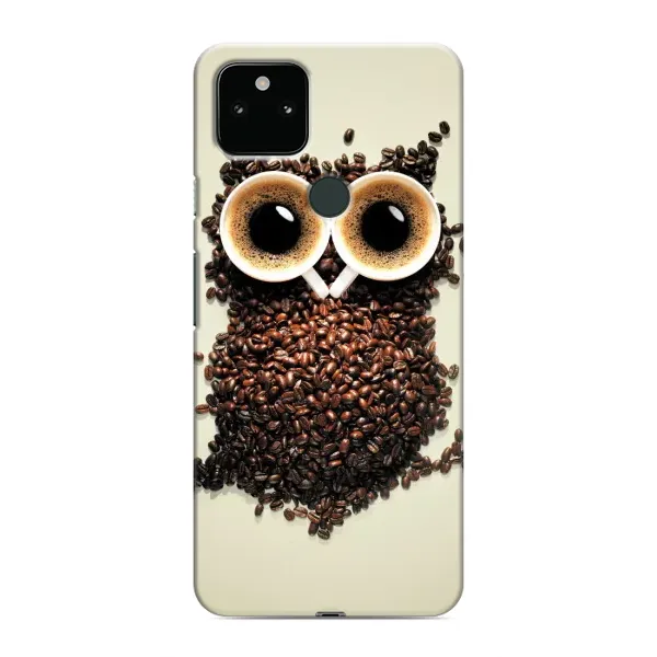 Чехол с рисунком «Сова с зерен кофе» для Google Pixel 5 Чехол с рисунком «Сова с зерен кофе» для Google Pixel 5