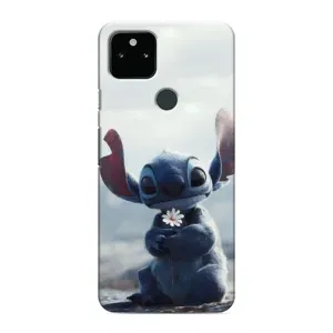 Чехол с рисунком Стич для Google Pixel 5 (Стич с цветочком)