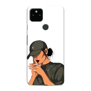Силиконовый Чехол на Google Pixel 5 с картинкой Стильных Девушек (В зеленом)