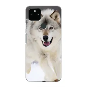 Чохол з Вовком на Google Pixel 5 (Вовк біжить по снігу)