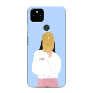 Силиконовый Чехол на Google Pixel 5 с картинкой Стильных Девушек (Желтая кепка)
