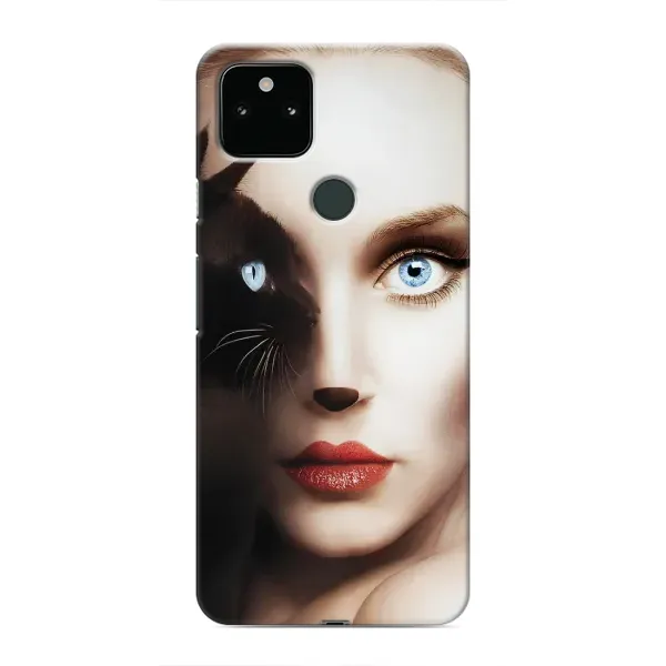 Чехол с рисунком «Женщина кошка» для Google Pixel 5 Чехол с рисунком «Женщина кошка» для Google Pixel 5