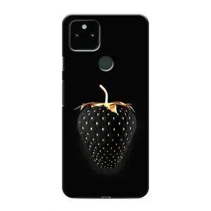 Чохол з зображенням смачної їжі для Google Pixel 5a 5G (Чорна полуниця)
