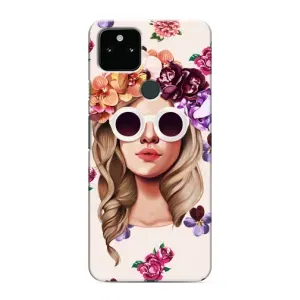 Чехол с картинкой Модные Девчонки Google Pixel 5a 5G (Девушка в очках)
