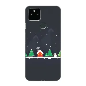 Силиконовый бампер на рождество для Google Pixel 5a 5G (Город зимний)