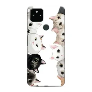 Силиконовый чехол с котиком для Google Pixel 5a 5G (Коты)