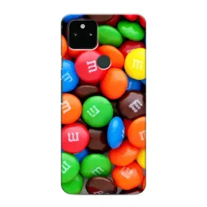 Чохол з зображенням смачної їжі для Google Pixel 5a 5G (Різнокольорові M&M'S)
