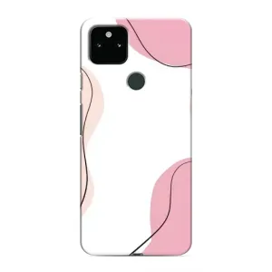 Чохол квітковий дизайн для Google Pixel 5a 5G (Рожевий фон)