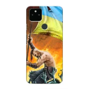 Чехол с картинкой (Патриотический КОЗАК) на Google Pixel 5a 5G (Сильный Козак)