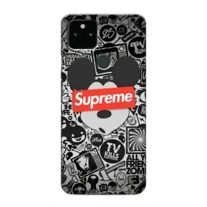 Чехол с Брендами одежды на Гугл Пиксель 5а 5джи (Supreme Маус)
