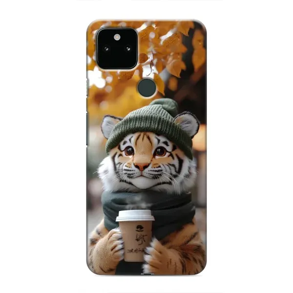 Чехол с рисунком «Тигр с кофе» для Google Pixel 5a 5G Чехол с рисунком «Тигр с кофе» для Google Pixel 5a 5G