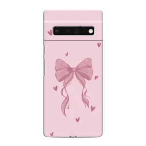 Чехол банты для Google Pixel 6 Pro (Бант на розовом)