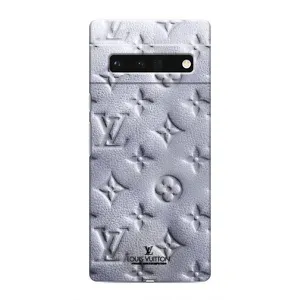 Текстурный Чехол Louis Vuitton для Гугул Пиксель 6 Про (Белый ЛВ)