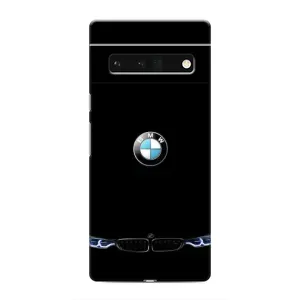 Силиконовый бампер с картинкой машины на Google Pixel 6 Pro (Черный BMW)
